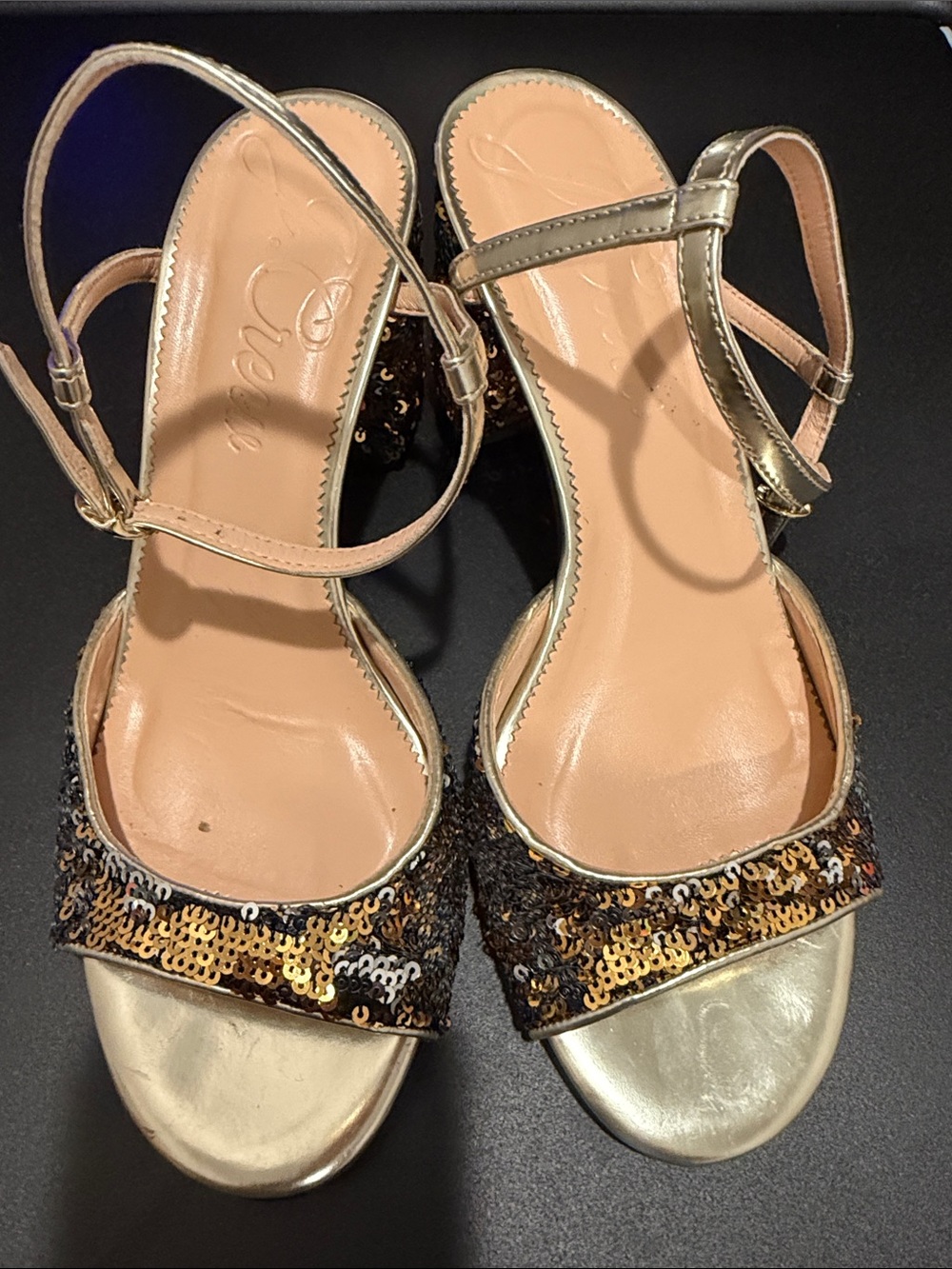 J crew ~ worn once gold&silver sequin shoes